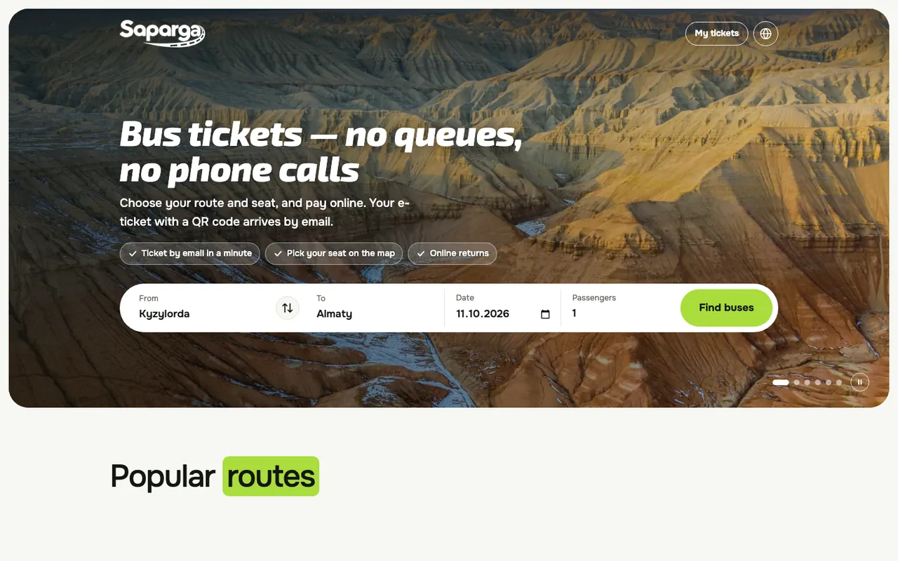 saparga.kz home page